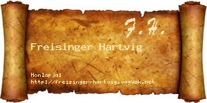Freisinger Hartvig névjegykártya